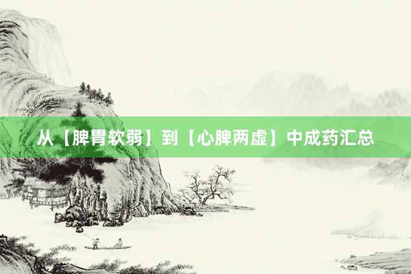 从【脾胃软弱】到【心脾两虚】中成药汇总