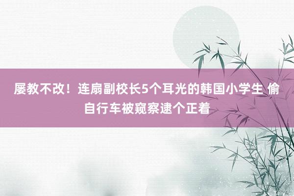 屡教不改！连扇副校长5个耳光的韩国小学生 偷自行车被窥察逮个正着