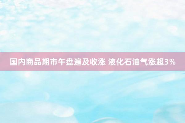 国内商品期市午盘遍及收涨 液化石油气涨超3%