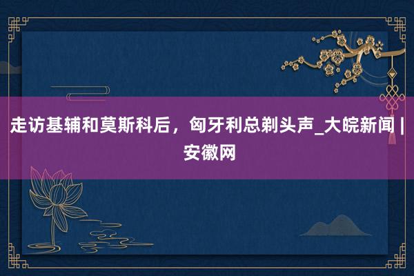 走访基辅和莫斯科后，匈牙利总剃头声_大皖新闻 | 安徽网