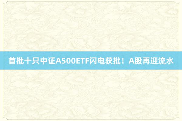 首批十只中证A500ETF闪电获批！A股再迎流水