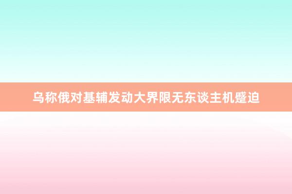 乌称俄对基辅发动大界限无东谈主机蹙迫