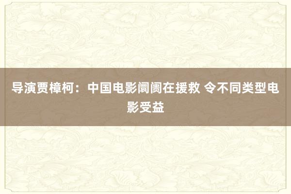 导演贾樟柯：中国电影阛阓在援救 令不同类型电影受益