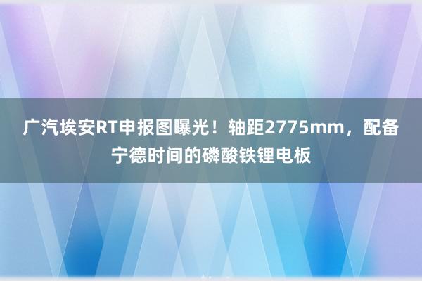 广汽埃安RT申报图曝光！轴距2775mm，配备宁德时间的磷酸铁锂电板