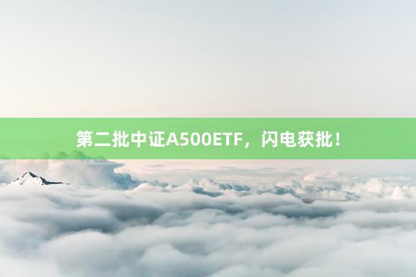 第二批中证A500ETF，闪电获批！