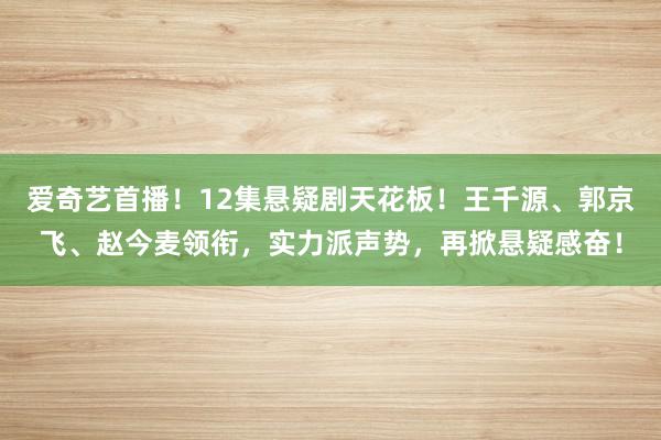 爱奇艺首播！12集悬疑剧天花板！王千源、郭京飞、赵今麦领衔，实力派声势，再掀悬疑感奋！